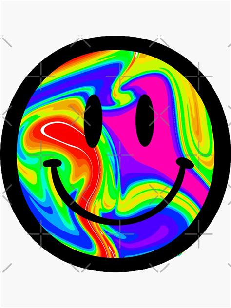 Rainbow Smiley Face Sticker By Jocielev9 Redbubble