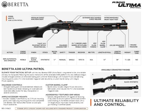 Beretta A300 Ultima Patrol 1219 7 Round Mag Tube Shotgun 949 Free