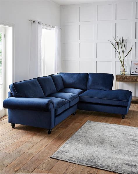 Everly Righthand Corner Chaise Blue Sofas Living Room Blue Living