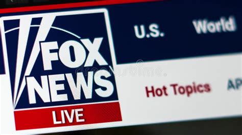 Fox News Website Homepage Close Up Of Fox News Channel Logo Stock