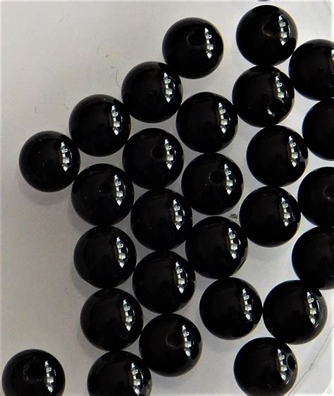 Black Onyx 6mm Round Bead 25 Pack Beads And More
