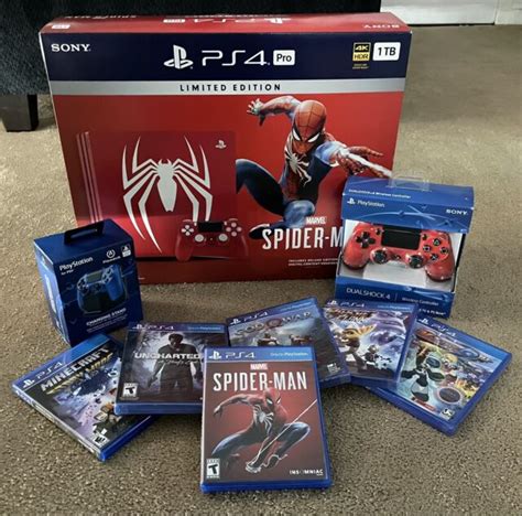Sony Playstation 4 Slim Limited Edition Marvels Spider Man 1tb Red