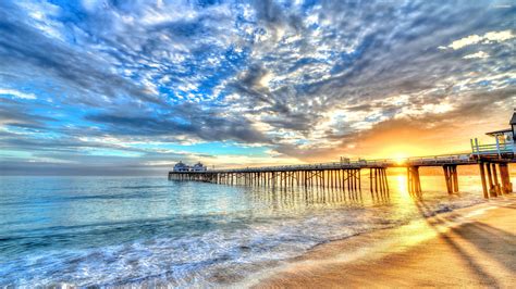 Clouds Around The Pier Wallpaper Scenery Nature Sunset Clouds Clouds