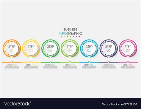 Business Infographic Timeline Data Visualization Vector Image