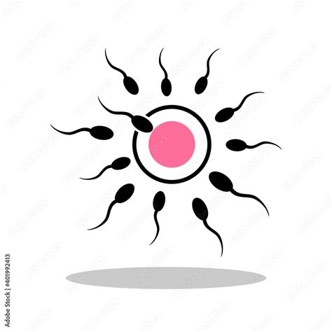 Fertilization Icon In Flat Style Sperm Symbol For Your Web Site Design Logo App Ui Vector