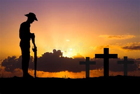 Anzac Soldiers Silhouette Stock Illustration Illustration Of 20th