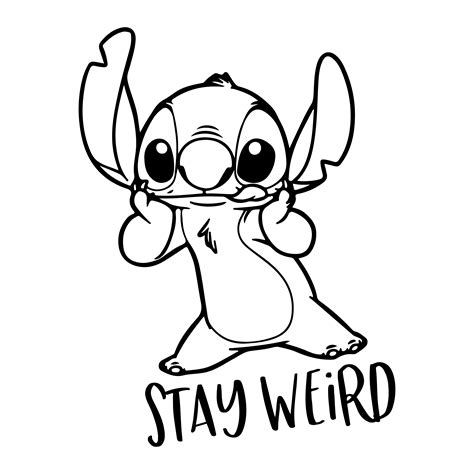 Stitch Stitch Coloring Pages Stay Weird Cricut Projects Vinyl
