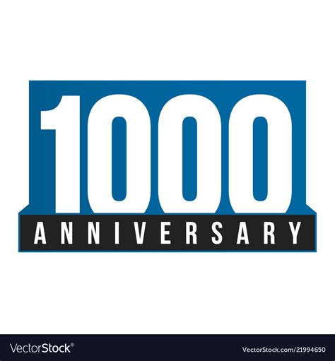 1000th Anniversary Icon Birthday Logo Royalty Free Vector