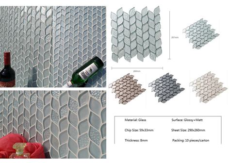 Leaf Pattern Glass Mosaic Glass Mosaics