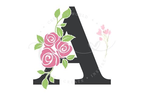 Letter A Rose Floral Alphabet Svg Flower Alphabet Svg 578756 Svgs