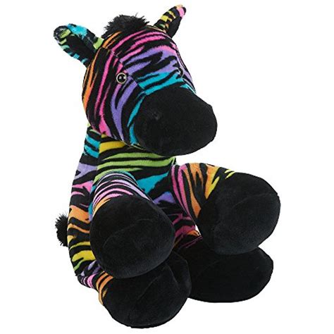 Toys R Us Plush 12 Inch Rainbow Zebra Multicolored Check This