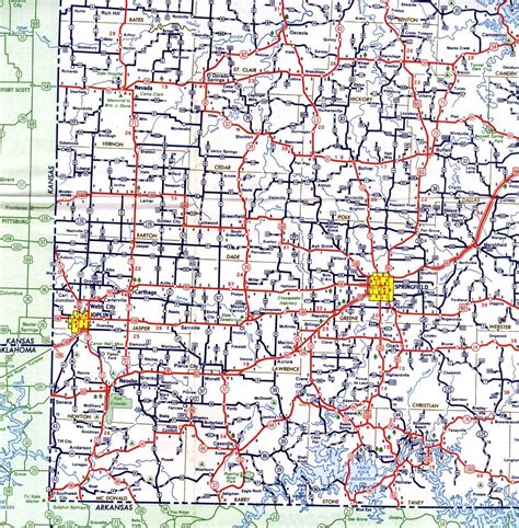 Missouri Highways Unofficial Section Of 1958 Official Highway Map