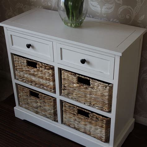In addition to looking good, baskets create the storage space that's often lacking in. Chateau Range - Ivory Wicker Storage Unit - Two Drawer ...