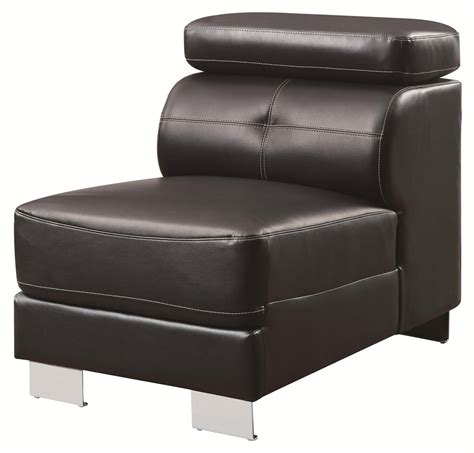 The most common armless office chair material is leather. Black Leather Armless Chair - Steal-A-Sofa Furniture ...