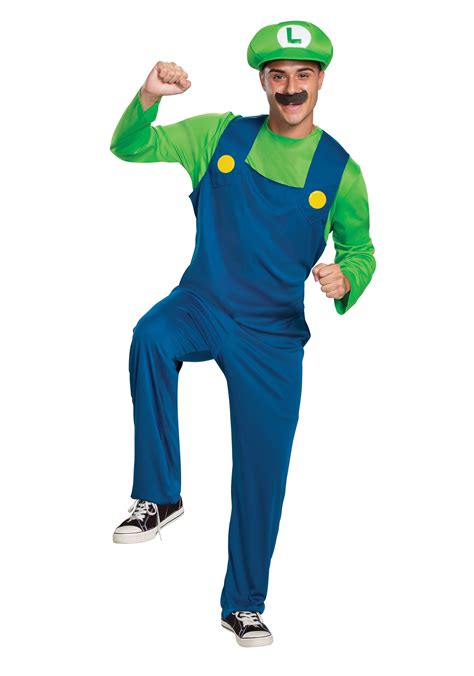 Super Mario Classic Luigi Costume For Adults Super Mario Bros