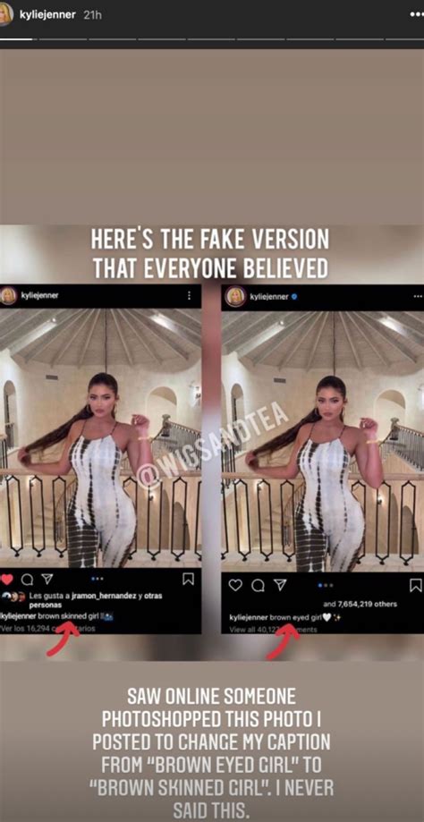 Kylie Jenner Hits Back After Alleged Brown Skinned Girl Caption J 14