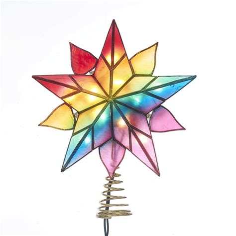 Kurt Adler 10 Light 9 Inch Multi Colored Capiz Star Treetop