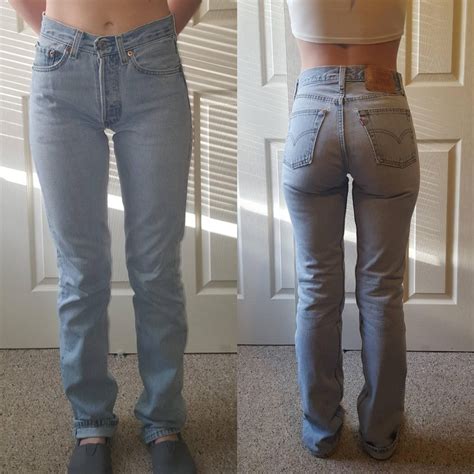 levi s 501 vintage high waist denim jeans light blue wash etsy womens ripped jeans womens
