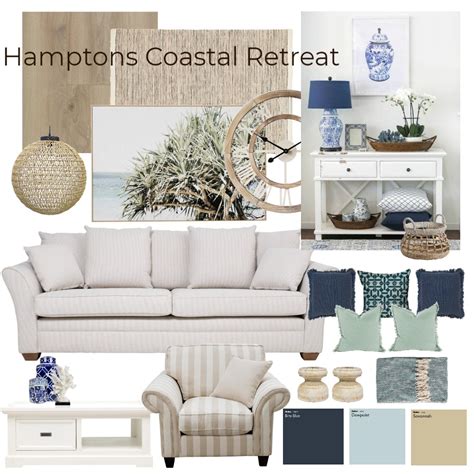 Hamptons Coastal Retreat Interior Design Mood Board By Styled By