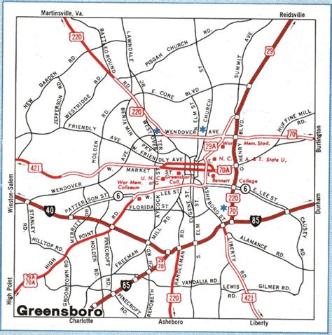 Printable Map Of Greensboro Nc