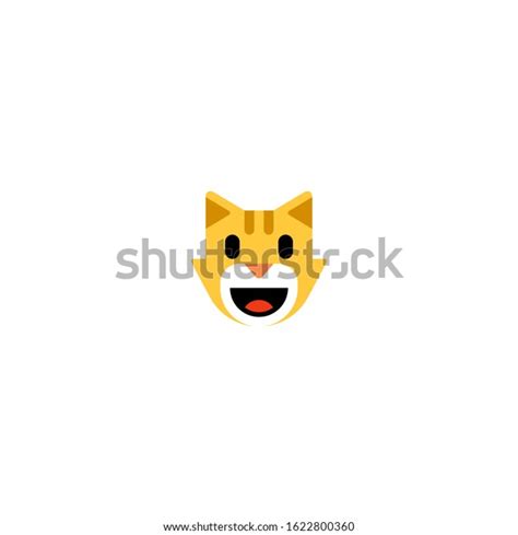 Smiling Cat Face Vector Flat Icon Stock Vector Royalty Free