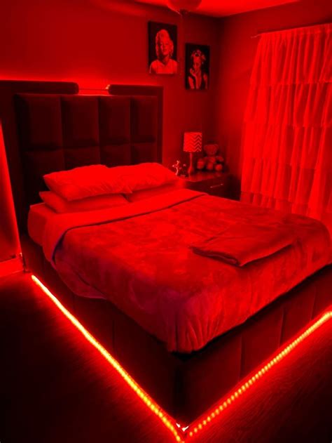 Bedroom Goals Beled Strip Light Bedroom Red Red Lights Bedroom