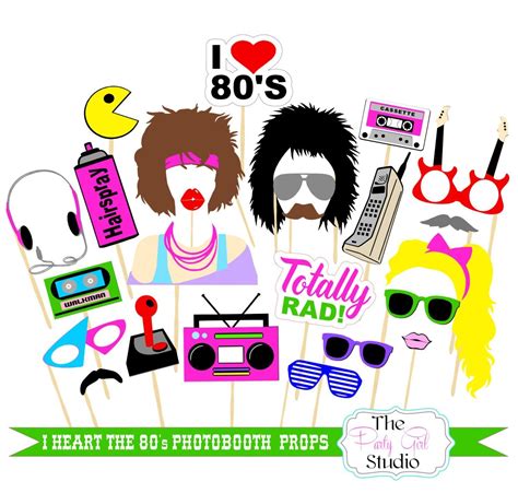 80s Party Decorations 80s Photo Booth Props Printable 80s Etsy 80s