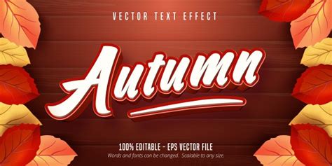 Premium Vector Autumn Text Autumn Style Editable Text Effect On Wooden