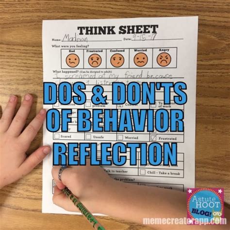 Dos And Donts Of Behavior Reflection Astute Hoot