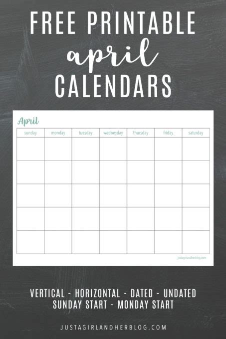 2020 April Calendar Pretty And Free April Printable Calendars