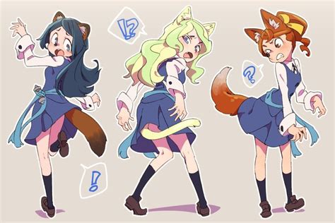 diana cavendish barbara parker and hanna england little witch academia drawn by bokujoukun