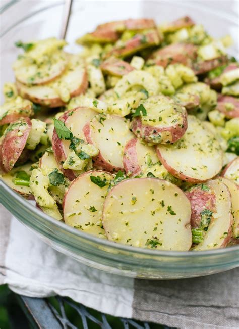 Potato salad is notorious for giving hapless picnickers a bout of food poisoning! Herbed Red Potato Salad Recipe - Cookie and Kate