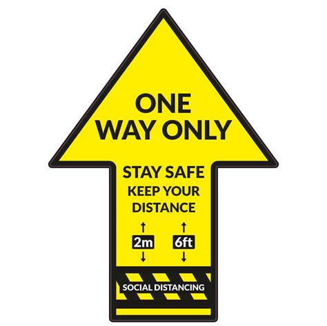 One Way Arrow Floor Vinyl Covid Safety Sign Free Uk Shipping