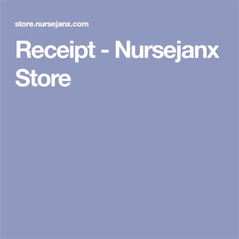 Receipt Nursejanx Store Medical Knowledge Receipt Nursing Tips