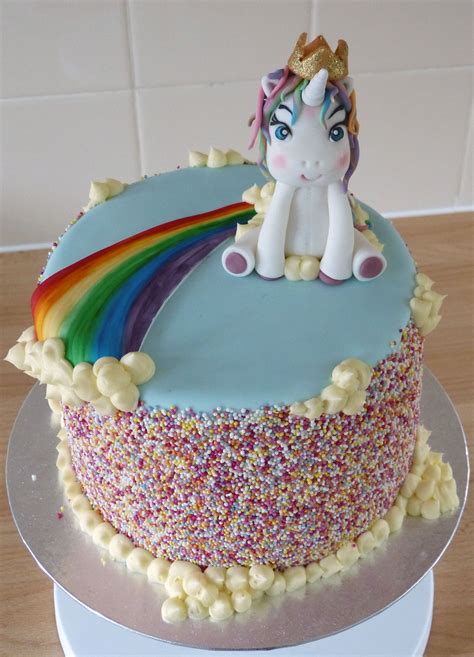 Rainbow Unicorn Sheet Cake Ideas Sheet Cake With Piped Unicorn