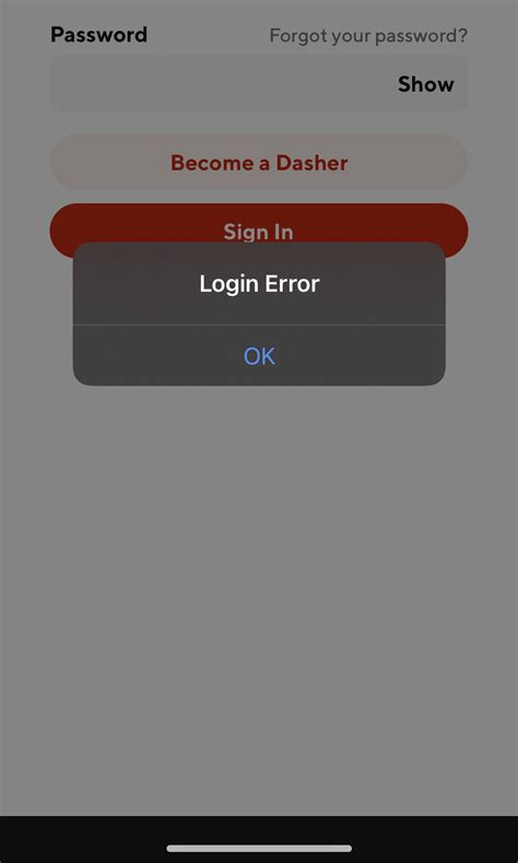 Login Error For Dasher App Please Help Rdoordash