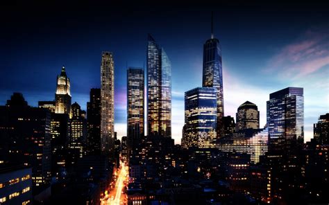 Manhattan Night Skyline Wallpapers Top Free Manhattan Night Skyline