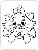 Coloring Marie Aristocats Face Disney Disneyclips Cute sketch template