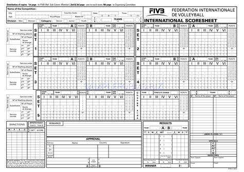 Preview Pdf Official Volleyball Scoresheet 2