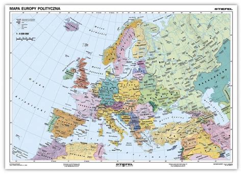Mapa Fizyczna I Polityczna Europy Wydawnictwo Edulex