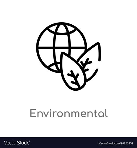 Outline Environmental Icon Isolated Black Simple Vector Image