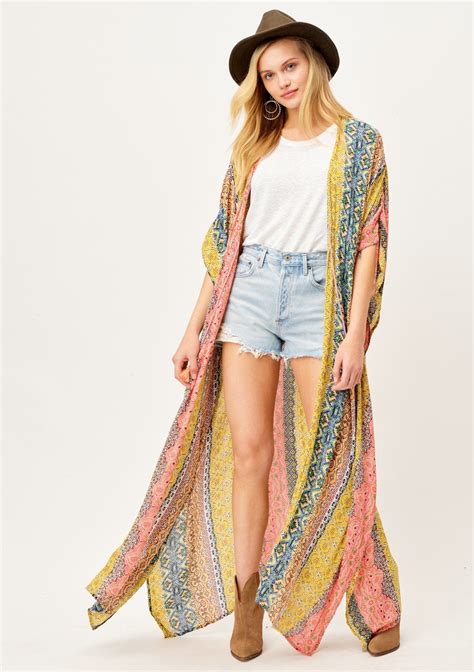 Take Me To Coachella Paisley Maxi Kimono Lovestitch In 2020 Maxi