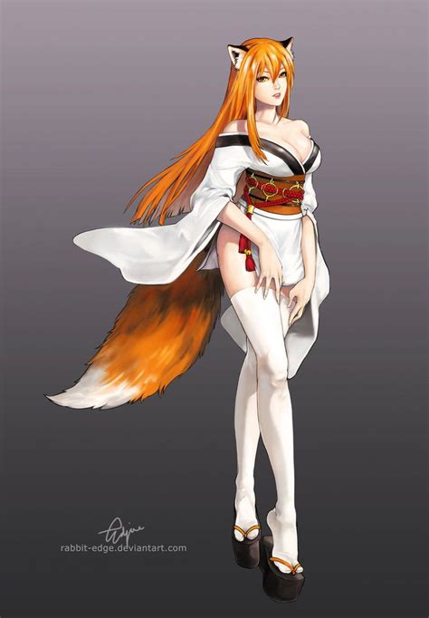 Lady Kitsune Kitsune Female Kitsune Anime Wolf Girl