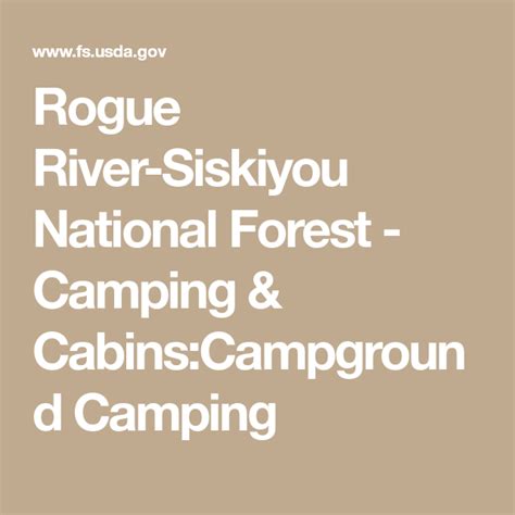 Rogue River Siskiyou National Forest Camping And Cabinscampground