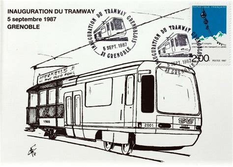 Sobre Filatelia Y Ferrocarriles Alstom Tfs De Grenoble Francia 1987