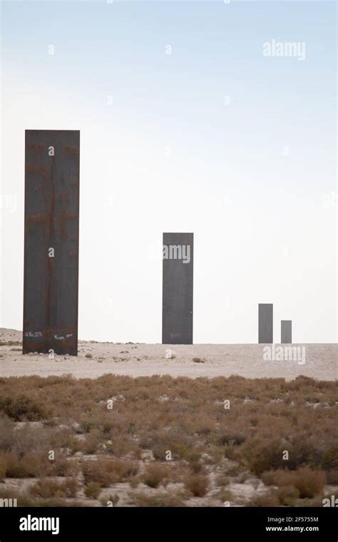 Richard Serra Sculpture In The Desert Qatar Stock Photo Alamy