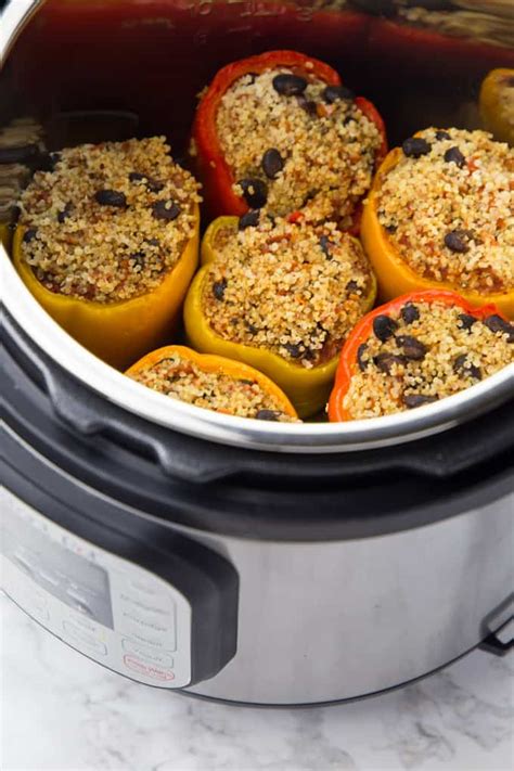 Quinoa Stuffed Bell Peppers In The Slow Cooker Vegan Heaven