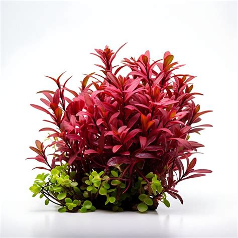 Premium Ai Image Ludwigia Rubin Intensely Red Leaves On Top Of Green
