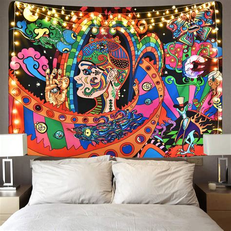 Modern Psychedelic Trippy Tapestry Hippie Living Room Wall Hanging