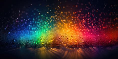 Premium Ai Image Rainbow Wallpapers With A Rainbow Of Water Droplets